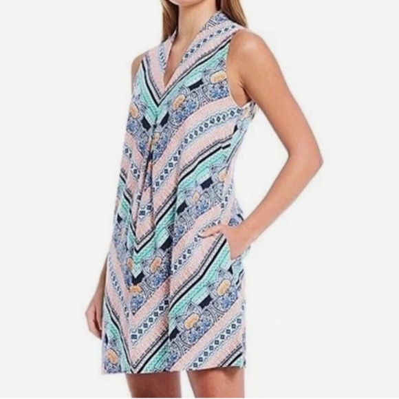 ❤️❤️❤️ Tommy Bahama Womens XL Grand Isle Linen Sleeveless Shift Dress XL - Picture 5 of 6